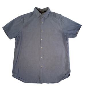 Denim & Flower Button Up Short Sleeve Shirt Size Small